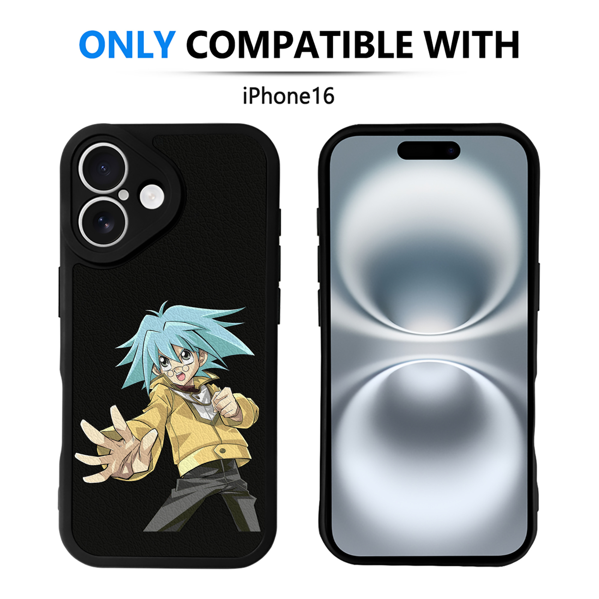（画像用） 遊☆戯☆王 Yu-Gi-Oh! 【iPhone 16シリーズ対応】シリコンスマホケース（レザー調） 材質：シリコン